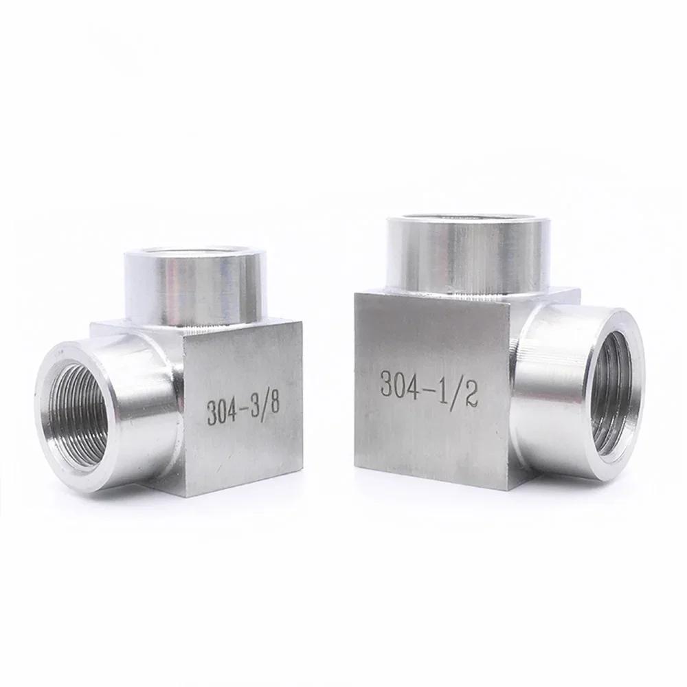 Высокое давление 1/8" 1/4" 3/8" 1/2" 3/4" 1" BSP NPT Внутренняя Наружная Угольник Угол 90 Градусов Соединитель 304 Нержавеющая Сталь Трубный Фитинг Вода Газ