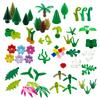 Buildings Blocks Plants Tree Leaf Flower 32606 6064 2417 2423 3741 2435 33291 6255 DIY Compatible Parts Grass Bush Military City