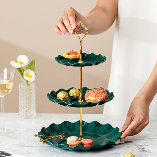 3-х уровневая башня-стенд для кексов, стойка для демонстрации десертов, не содержит бисфенол А, большая вместимость, простая сборка, многоуровневый поднос для сервировки тортов, принадлежности для вечеринок