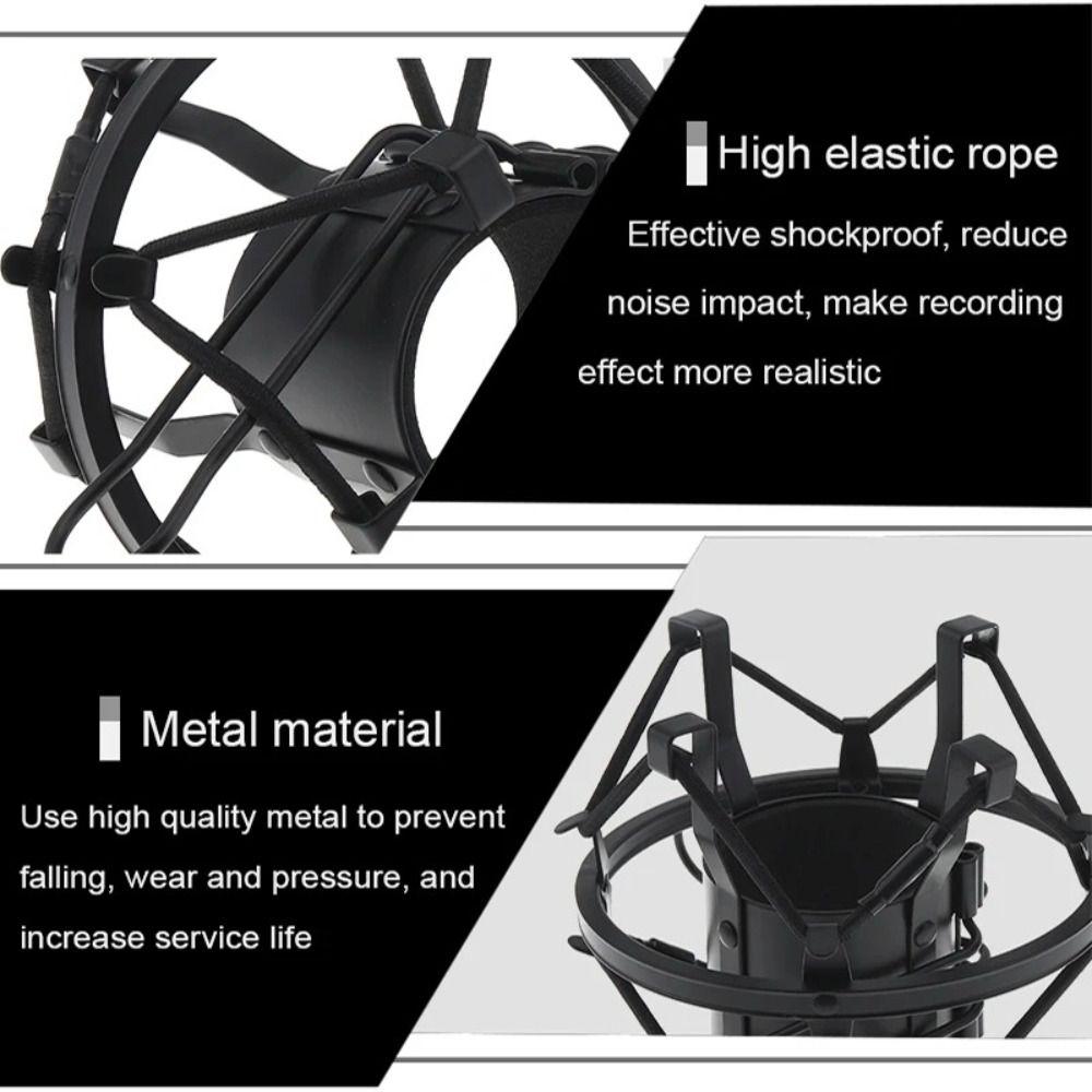 Black/Silver Metal Microphone Shock Mount Shockproof Spider Mic Holder Clip  Live Broadcast