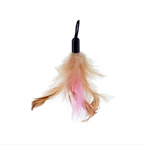 Cat Feather Teaser Wand with Bell - Elastic Steel Wire Rod for Self-Play