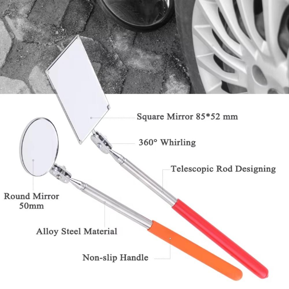 Extendible Inspection Rotatable Mirror Square Detection Tool Equipment  Automotive