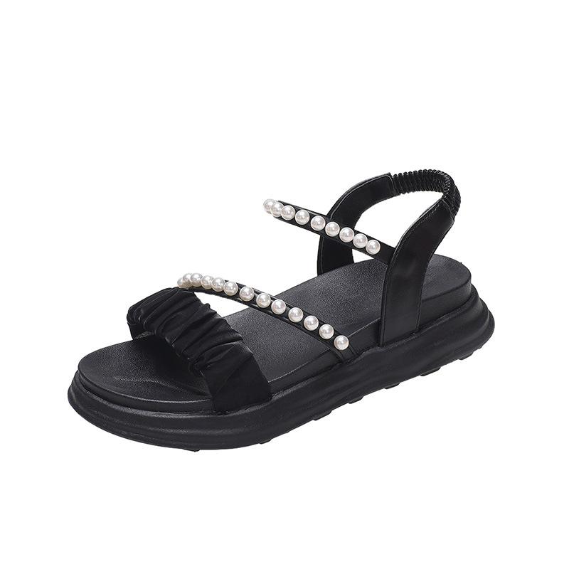 Новая корейская версия повседневной моды: нескользящие сандалии с жемчужинами на толстой подошве