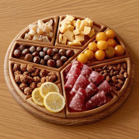 Wood Puzzle Serving Tray With 8 Removable Compartments Cocktail Party