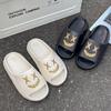 Smiley Face Pattern EVA Slip On Sandals Home Flat Non-slip Slides for Couple Outdoor Light Quick Drying Beach Slippers Sandalias