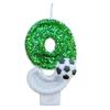 Football Birthday Candle Eco-friendly No Odor Sequins Design Easy To Use Long-Lasting 0-9 Numbers Candle Cake Decoration