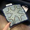 Premium printing neck small square scarf women's literary and retro polka dot cashew flower headscarf versatile accessories short silk scarf scarf s