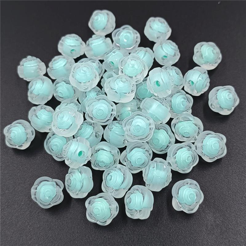 Multicolor Sandwich Rose Flower Beads Creative 11mm for Bracelet Necklace Making Handmade Material Pendants Transparent Matte DIY Jewelry Accessories