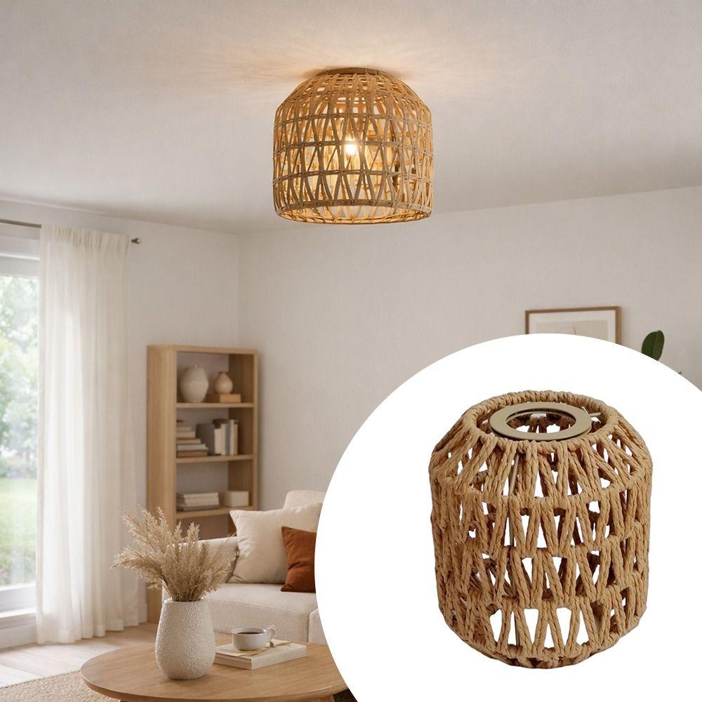 Bohemian Style Pendant Lamp Shade 13*15cm Rattan Lampshade Fashion Hanging Lamp Shade