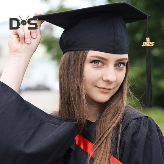 Кисточка для выпускного с подвеской в виде даты 2025 года, однотонная, длина 40 см, кисточка для шляпы для выпускного сезона бакалавриата