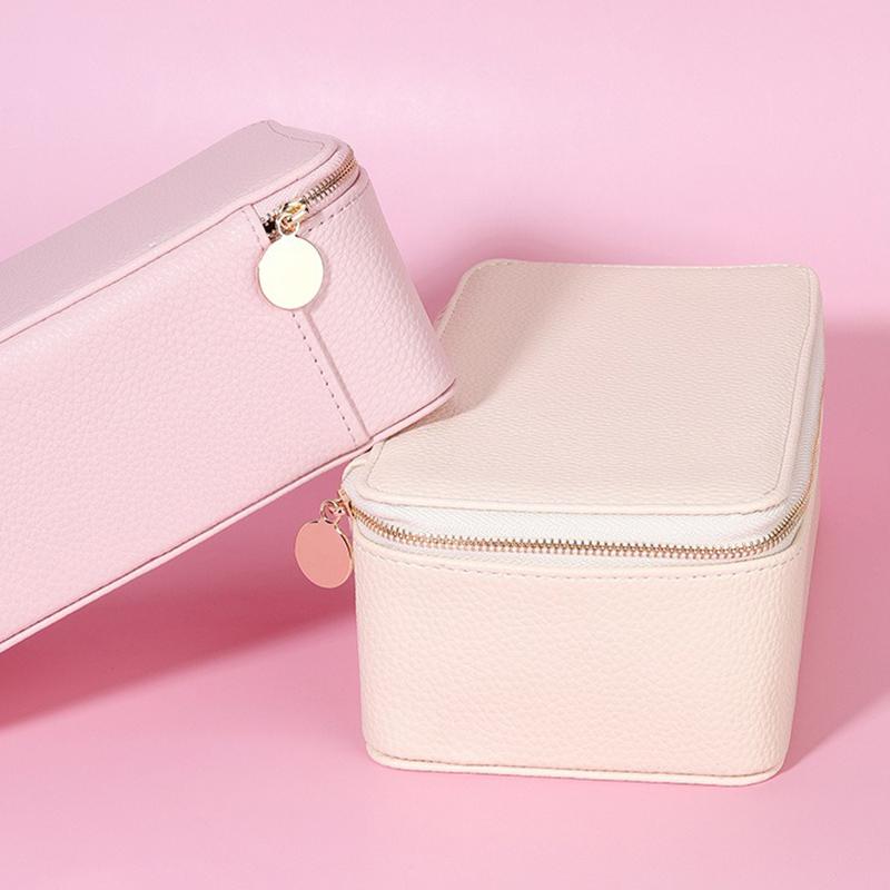 Portable Travel Creative Jewelry Storage Boxes Miniature Separate Bag Women's Jewelry Organizer Case Leather Ring Earring Necklace Ornaments Packaging