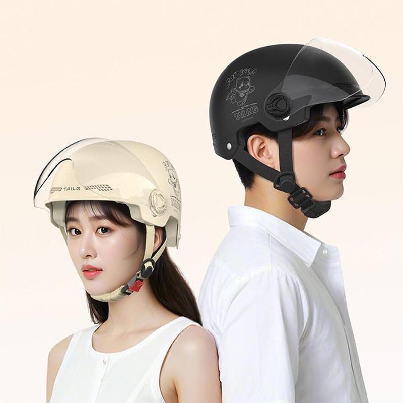 1 Piece Battery Motorcycle Summer Universal Four-Season Sun Protection Safety Helmet Half Helmet Electric Car Women'S Helmet