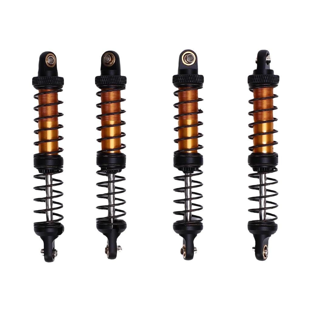 4 Pack Metal RC Car Shock Absorbers High Strength 90mm RC Car Shocks for 1 10 Scale Models with 8 Spare Springs Gold