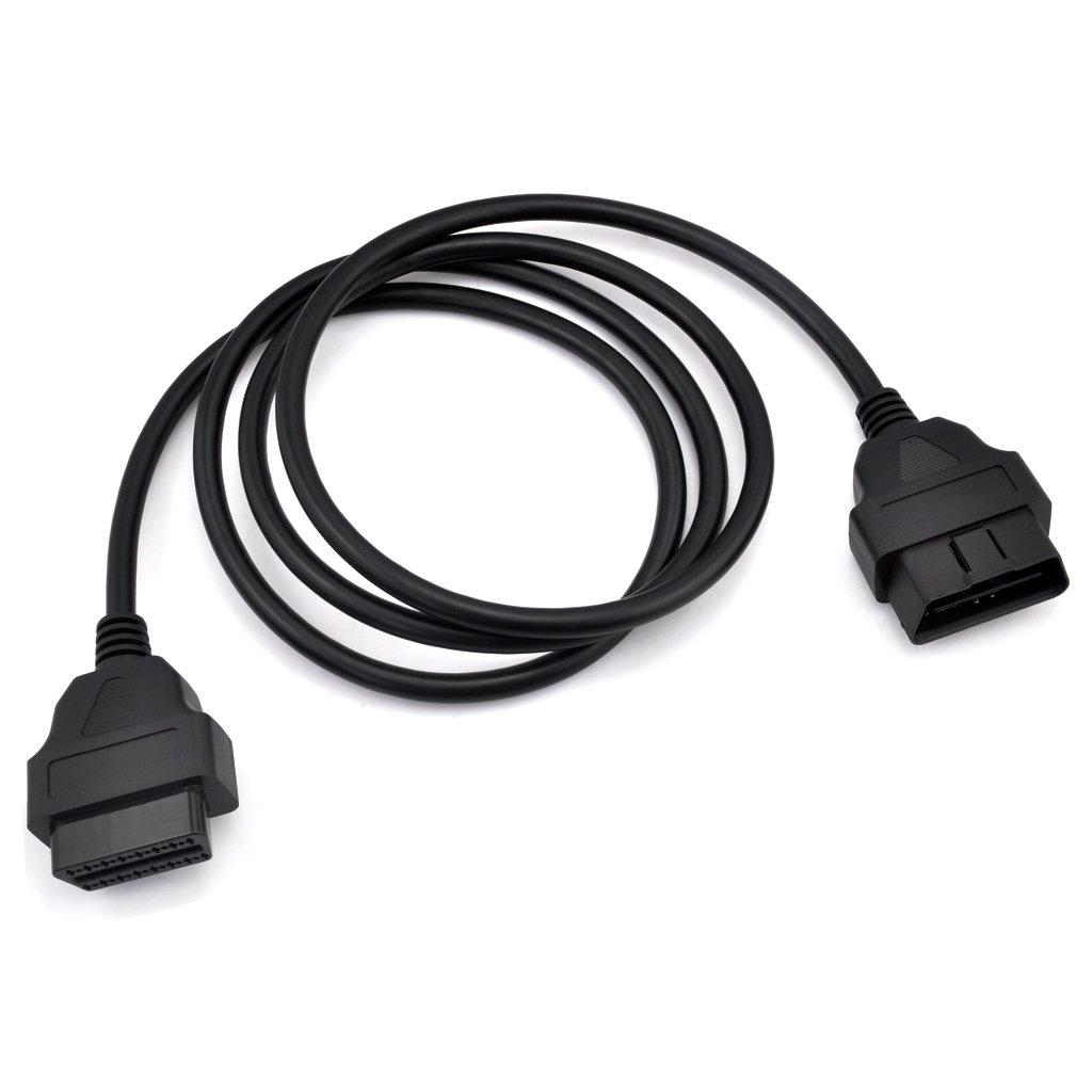 IKKEGOL 5Ft 150Cm 1.5M OBD-II OBD2 16 Pin Auto Car Male To Female Extension Cable Diagnostic Extender Cord Adapter