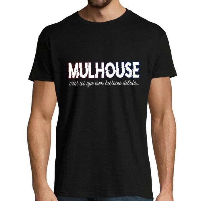 T-shirt homme - Mulhouse - Noir - Manches courtes - Col arrondi