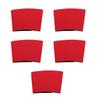 5PCS Reusable Coffee Cup Sleeve Loop Fastener Neoprene Insulated Cup Sleeve for Iced and Hot Drinks Beverages Red