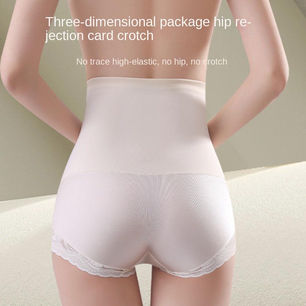 High Waist Lace Slimming Shapers Seamless Tummy Control Underwear Elastic Butt Lifter Briefs Women