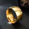 HNSP 12MM Wide Stainless Steel Smooth Ring For Men Punk Jewelry Finger Accessories Male