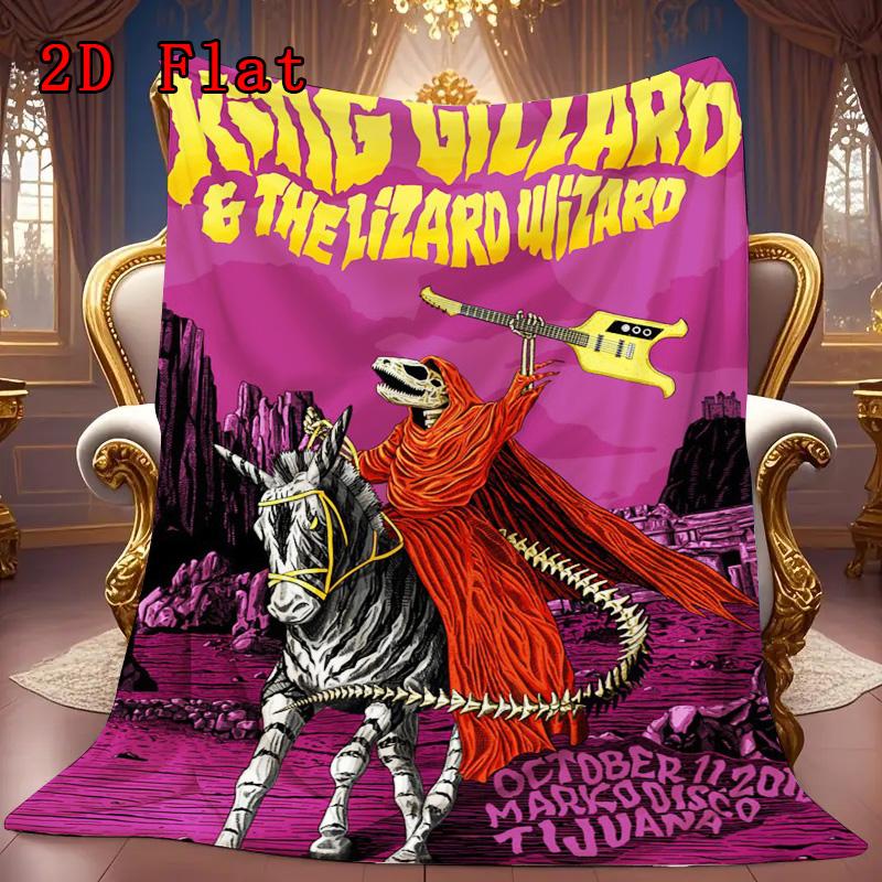King Gizzard 2D Flat Pattern Flannel Blanket High quality All Seasons Warmth and Comfort Perfect for Christmas Gifts.NMT0928429