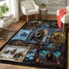 Prehistoric Mammoth Collage Pattern Rug Floor Mat for Living Room or Bedroom Soft and Comfortable Carpet a Gift for Birthday and Holiday.