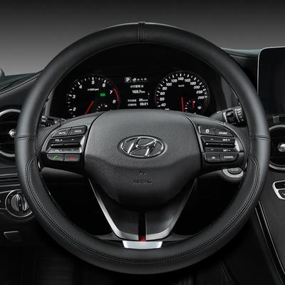 Кожаный чехол на руль автомобиля из микрофибры для Hyundai Veloster II I30 III 2018-2022 Elantra (США) - 2023 Автоаксессуары