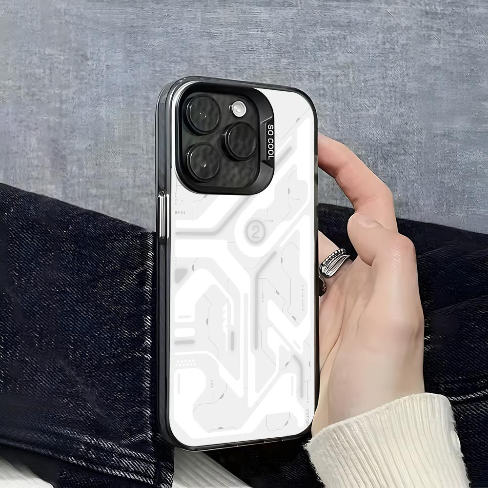 Крутой Мех Механический Кибер Чехол Для Телефона Для iPhone 16 15 14 13 12 11 Pro Max Серый Черный Матовый Лазерный Металлик Аврора Funda