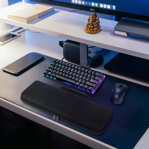 Linkidea Hard Travel Keyboard Case, Compact 60% Keyboard and Mouse Case for Razer Huntsman Mini 60%, 61-Key Keyboard Carrying Case, Protective Storage