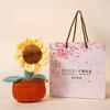 Bamboo Realistic Sunflower Plant Ornament Plush Doll For Collectors Decor And