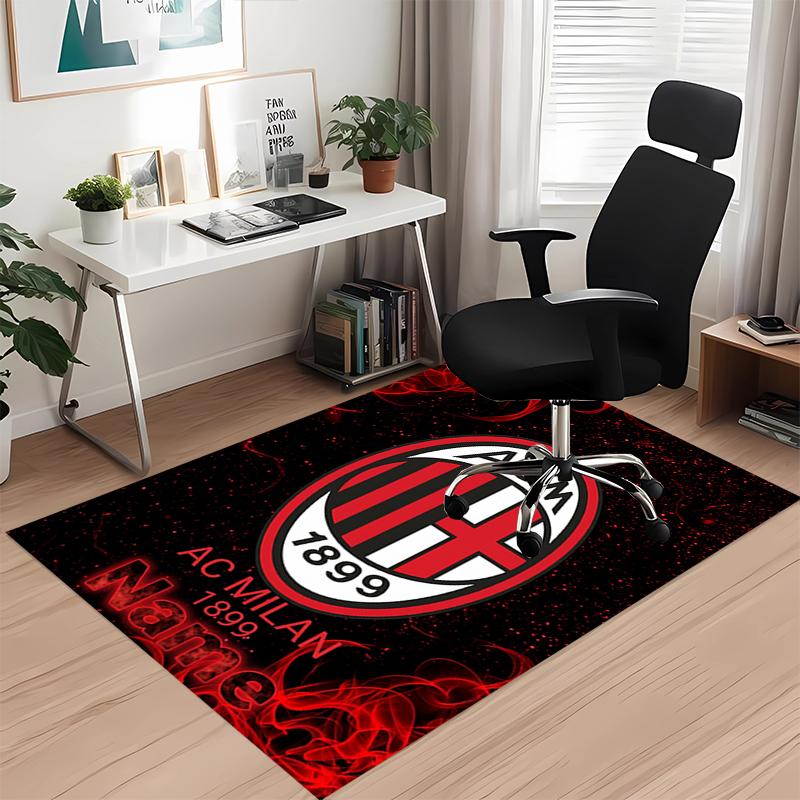 Custom Name Ac Milan Printed Carpet Rug For Office Chair Living Room Bedroom Kitchen Room Decor Gifts