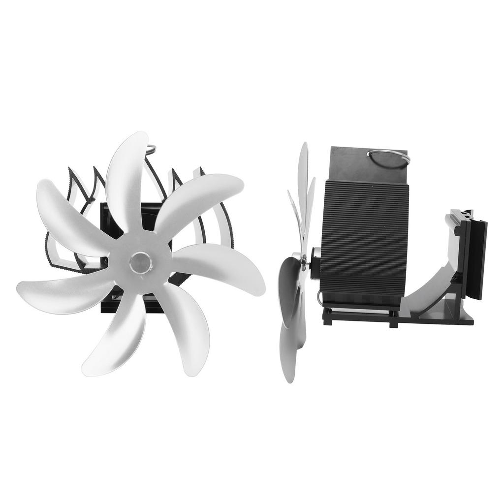 Вентилятор для дровяной печи с 7 лопастями из алюминиевого сплава, малошумный, настенный, работающий от тепла, вентилятор для печи с креплением