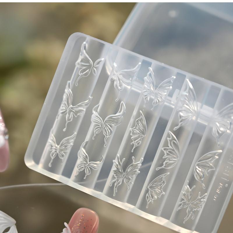Creative Crystal Nail Art Mold for 3D Flower Butterfly Designs Perfect for Home Manicures