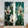 2 шт. Винтажные цветочные 3D-печатные шторы, подходящие для спальни, гостиной, кухни, декоративные шторы, можно стирать в стиральной машине
