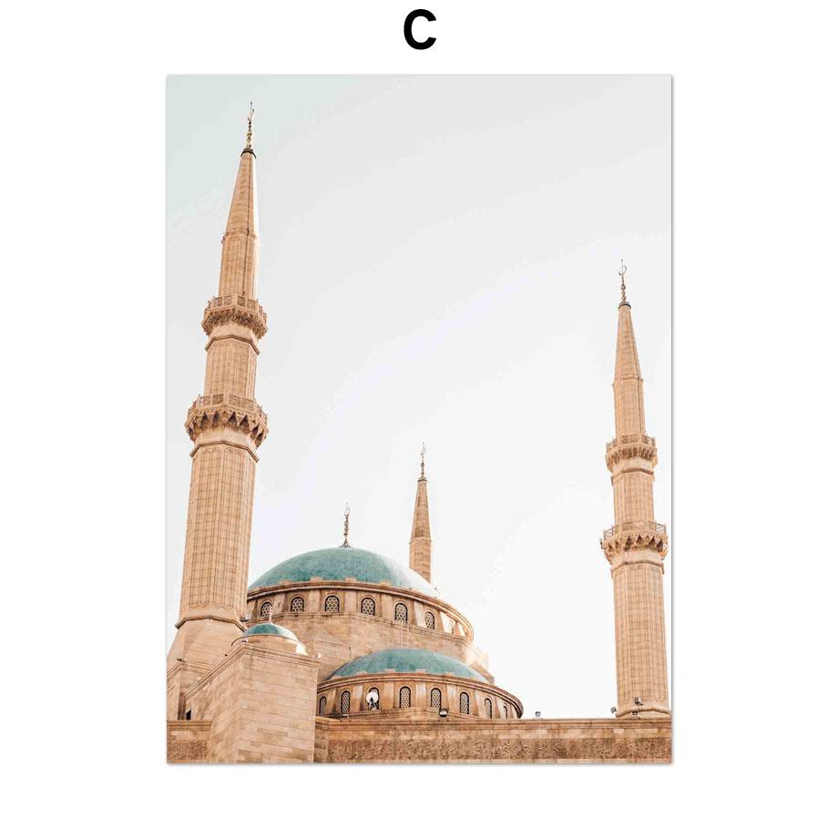 Allah Muslim Islamic Church Door Wall Art Canvas Painting Posters and Prints Nordic Living Room Room Decor Pictures Cuadros