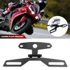 Motorcycle License Plate Bracket Taillight Mount Support Folding Number Plate Frame Holder Mount Universal Motorbike Accessories