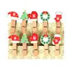 10Pcs Christmas Wooden Clips Home Hanging Photo Wall Decoration DIY Handmade Crafts 2025 New Year Party Supply Navidad Kids Gift