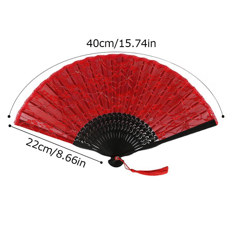 Подарок в китайском стиле для танцевальной вечеринки, шоу, художественное ремесло, орнамент, кружевной складной веер, реквизит для выступлений, деревянные ретро-аксессуары