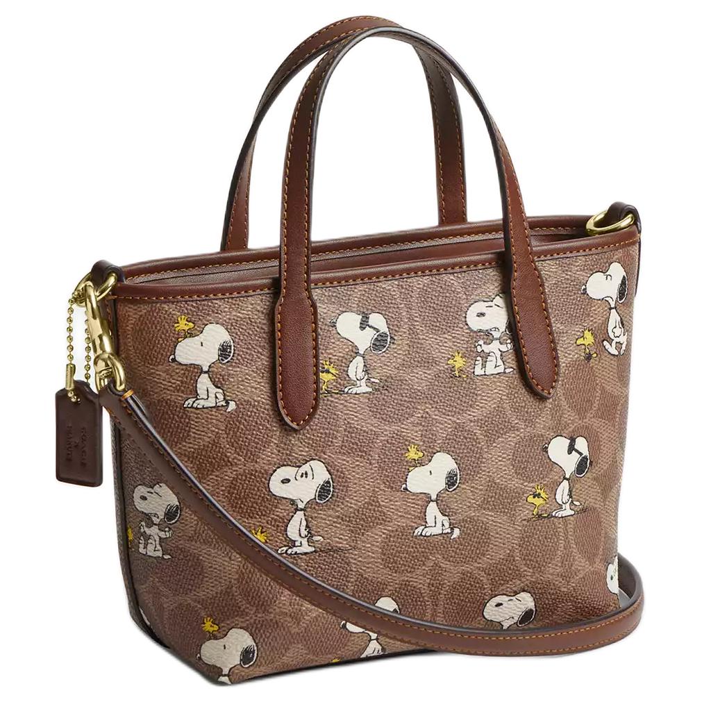 Coach CBS83-IMY3O X Peanuts City Mini Tote Bag Snoopy Print
