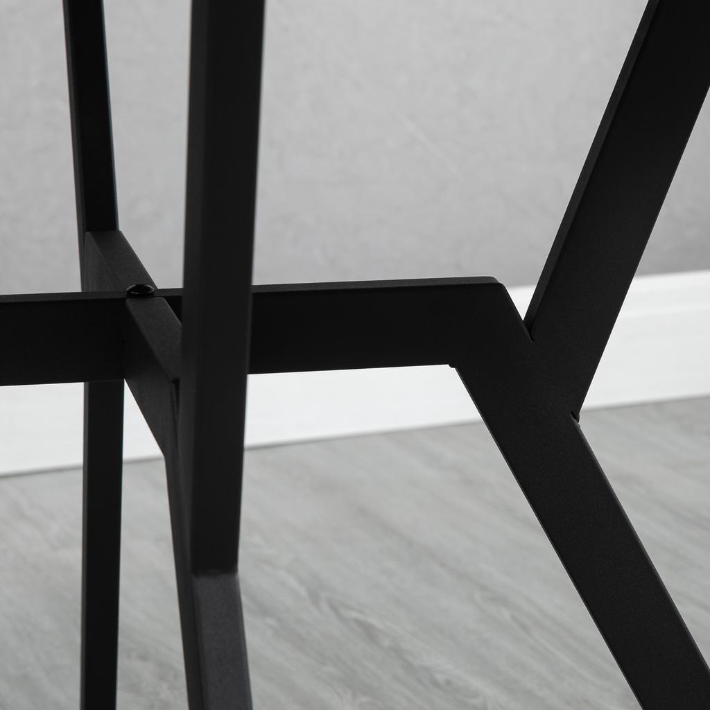 Dining Table, Round Kitchen Table with Black Legs, Anti-slip Foot Pads for Living Room, Dining Room 90 x 76 cm, Brown