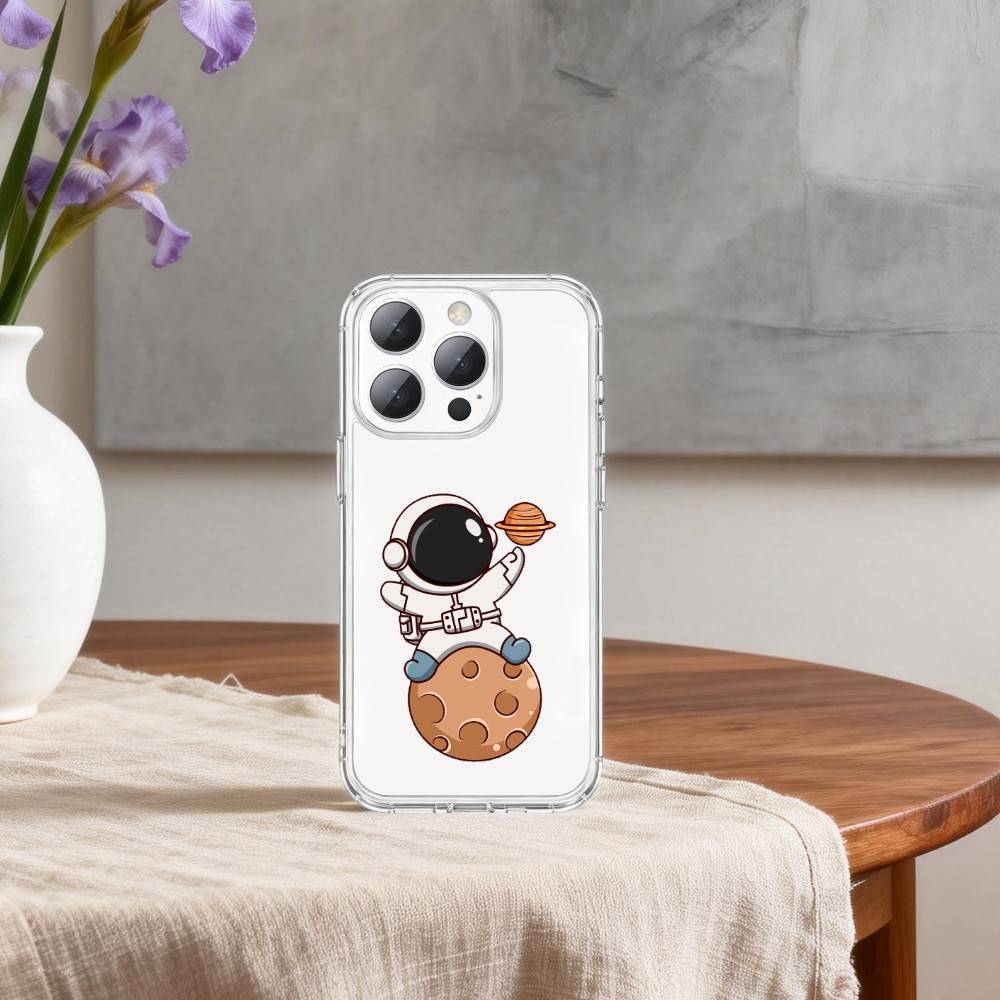 A-Абстрактный астронавт M-Чехол для мобильного телефона для iPhone17p 16 15 14 13 12 11 Mini Pro Max Plus Прозрачная крышка