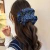Fabric Retro Literary Printing Large Intestine Hair Band Fashionable Versatile Design Hair Rope Large Tied Hair Lazy Hair Accessories