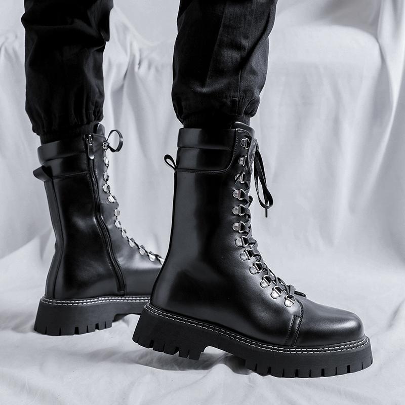 Оригинальные кожаные мужские ботинки в британском стиле, фирменные кожаные нескользящие высокие ботинки для отдыха на открытом воздухе, удобные армейские ботинки для вождения