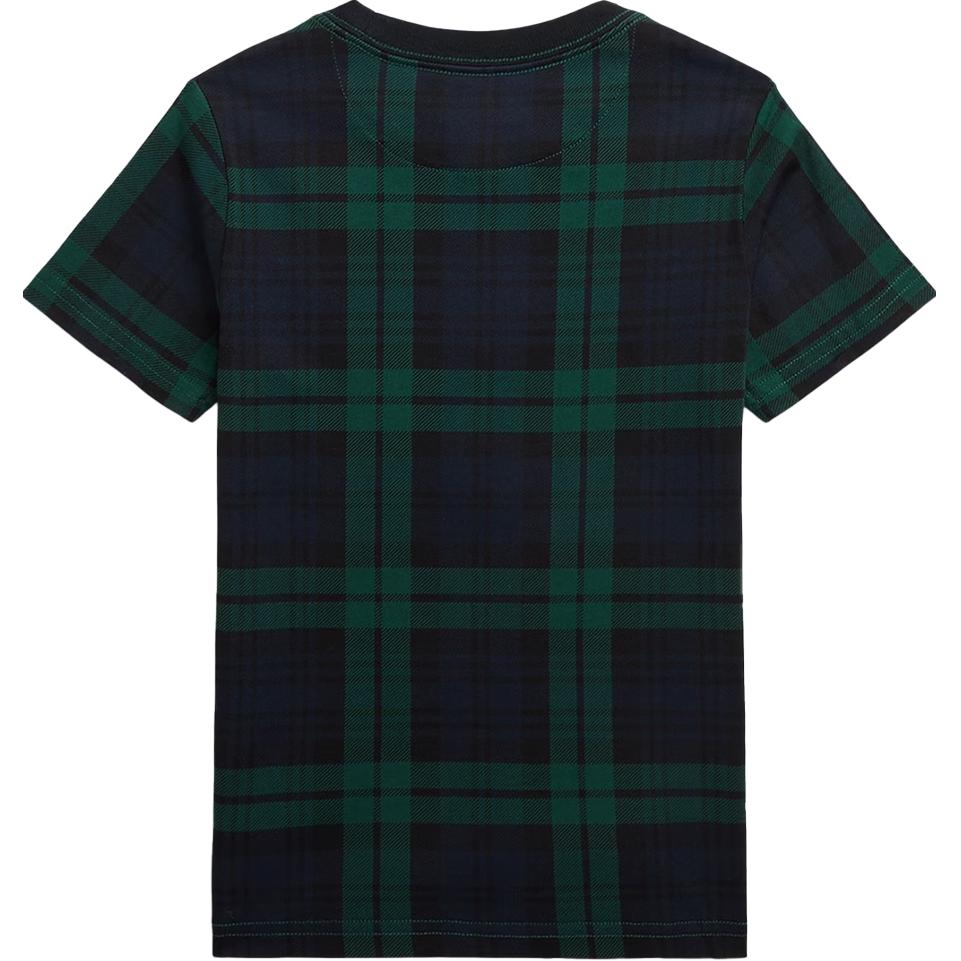 Polo Ralph Lauren Футболка Ss23 Повседневная С принтом Круглый вырез Короткий рукав Детские топы Темно-зеленый 323920643-001