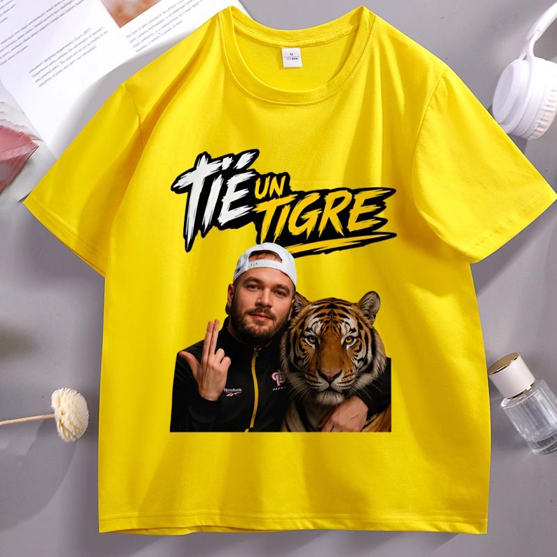 Unisex T Shirts High Quality Cotton Short Sleeve Tshirts Unisex Round Neck Printed Tshirts Tiger Graphic Tees Loose Comfortable