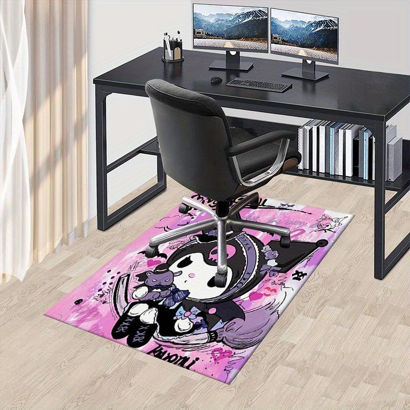 1pc Sanrio Kuromi Mermaid Printed Office Carpet Rectangle Rug Under The Table,Perfect Room Decor for Living Room, Bedroom, Kitchen, Non-slip Floor Mat