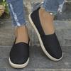 Women's Slip-On Linen Fisherman Shoes - Breathable Casual Penny Loafers with PU Sole