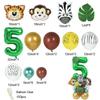 35pcs/set Jungle Safari Party Animal Digital Balloons Kids 1 2 3 4 5 6 7 8 Years Birthday Party Decoration Forest Party Supplies