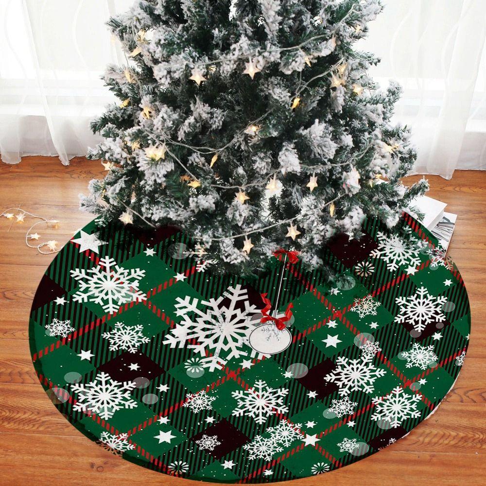 Red Swirl Design Xmas Tree Mat Plush Material Tree Base Cover Christmas Tree Skirt  Wedding Decor