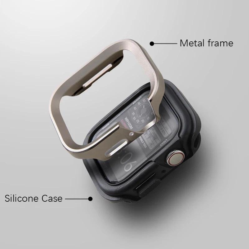 Armor Metal Case For Ultra 2 10 9 8 7 6 5 Drop Resistant Protect Cover For iWatch 40mm 41mm 42mm 44mm 45mm 46mm 49mm