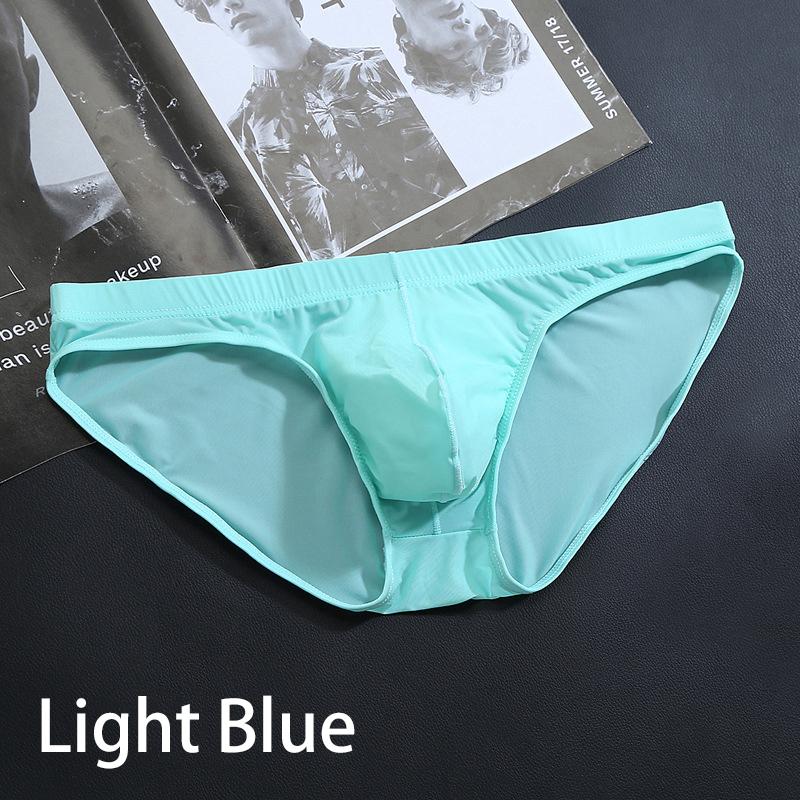Men Bikini Erotic Underwear Seamless Ultra-thin Underwear Ice Silk Gay Panties Briefs Pouch Summer