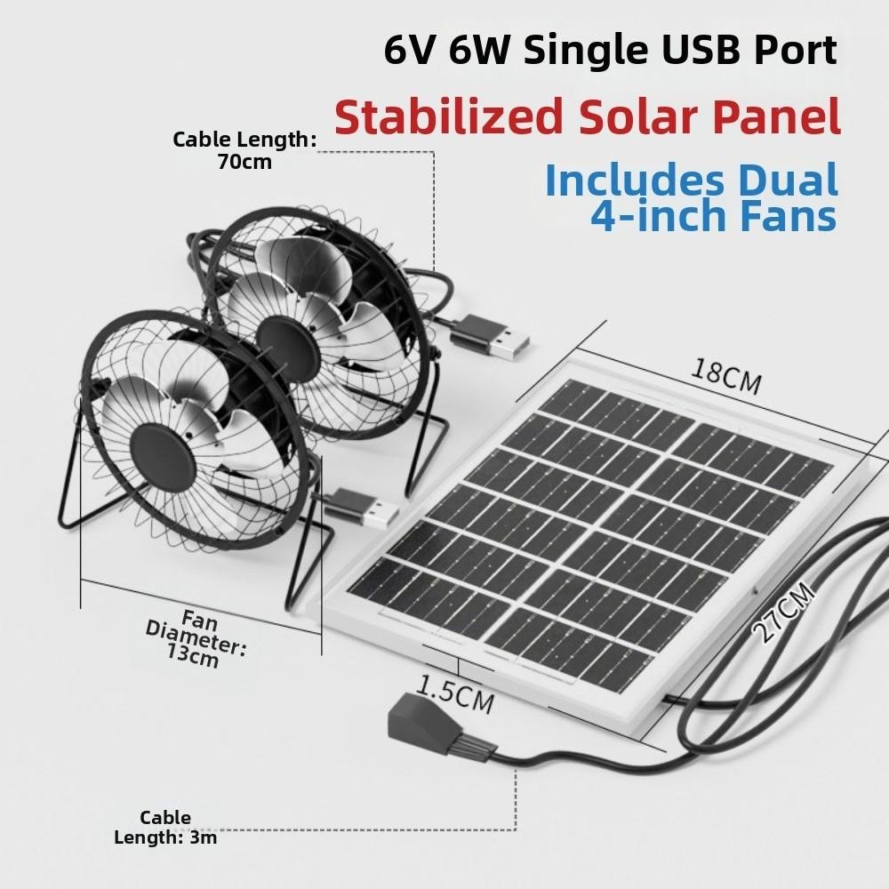 Low Noise Portable Fan Battery Operated Exhaust Fan Air Extractor Solar Fan Office